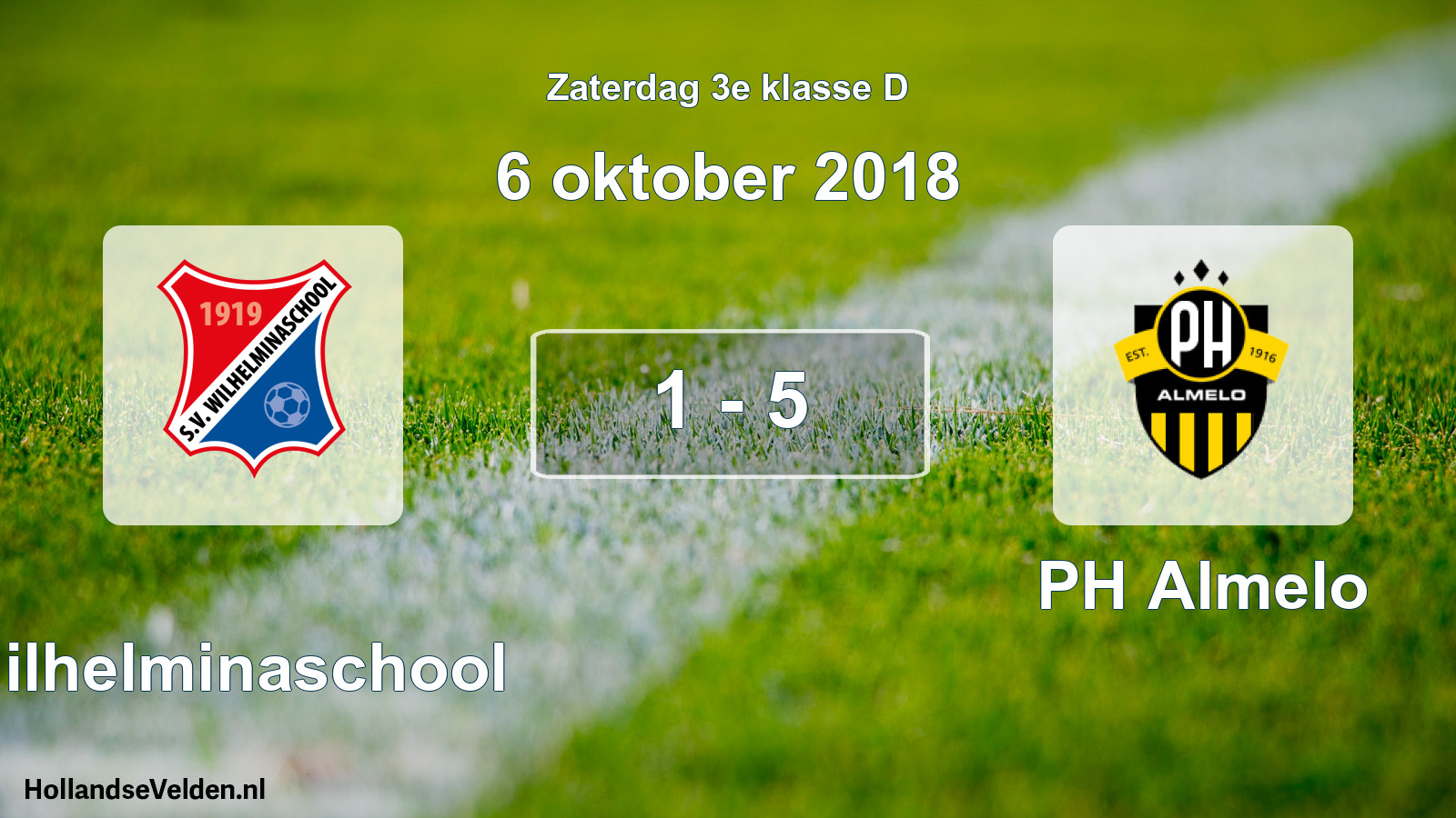 Total number of matches played: Wilhelminaschool - PH Almelo 1 - 5 (6 October 2018)