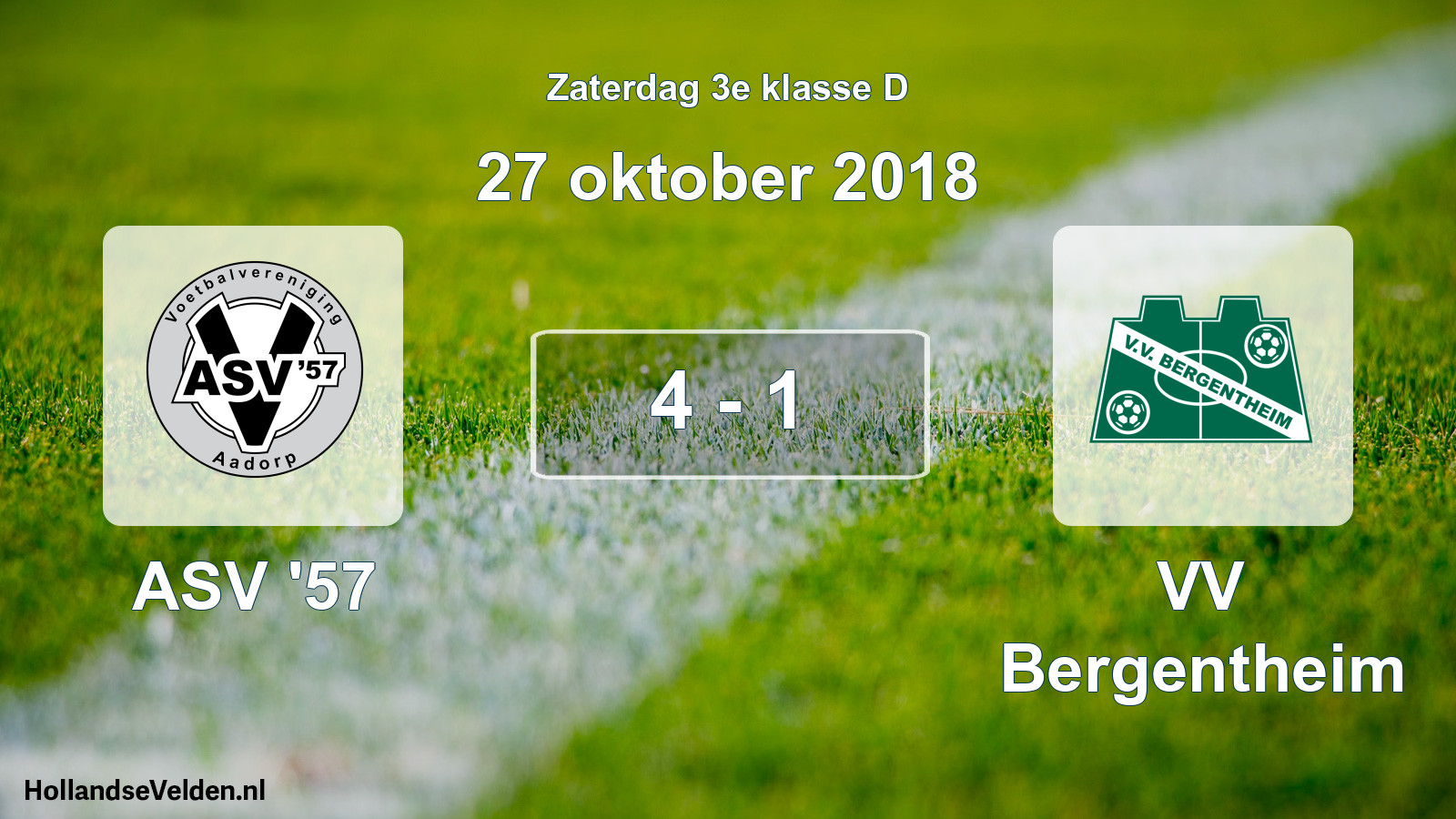 Total number of matches played: ASV '57 - VV Bergentheim 4 - 1 (27 October 2018)