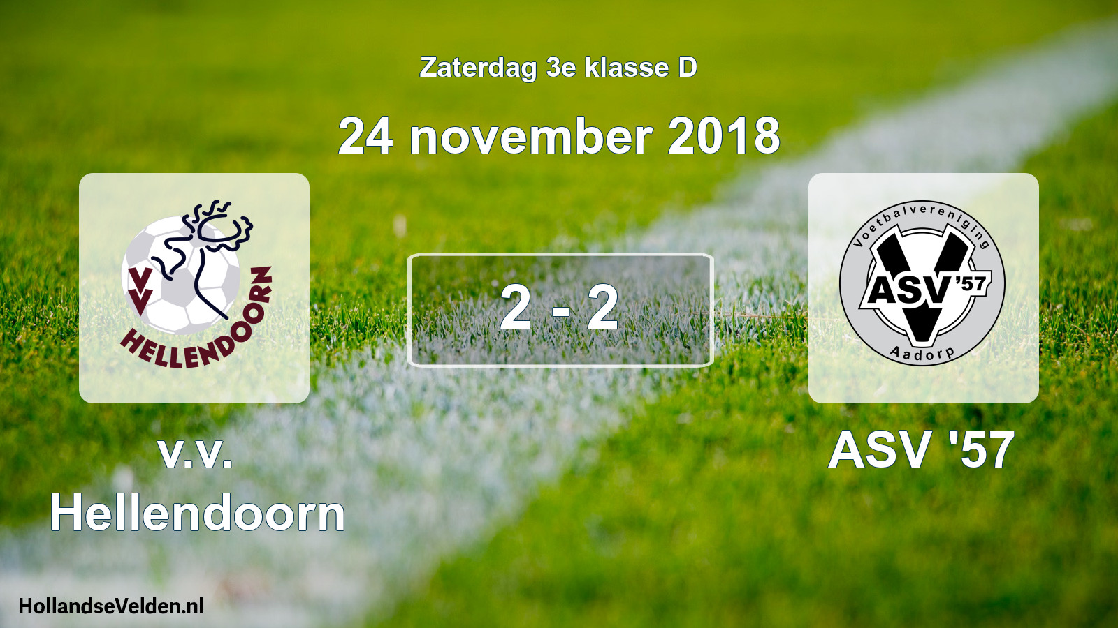 Total number of matches played: v.v. Hellendoorn - ASV '57 2 - 2 (24 November 2018)