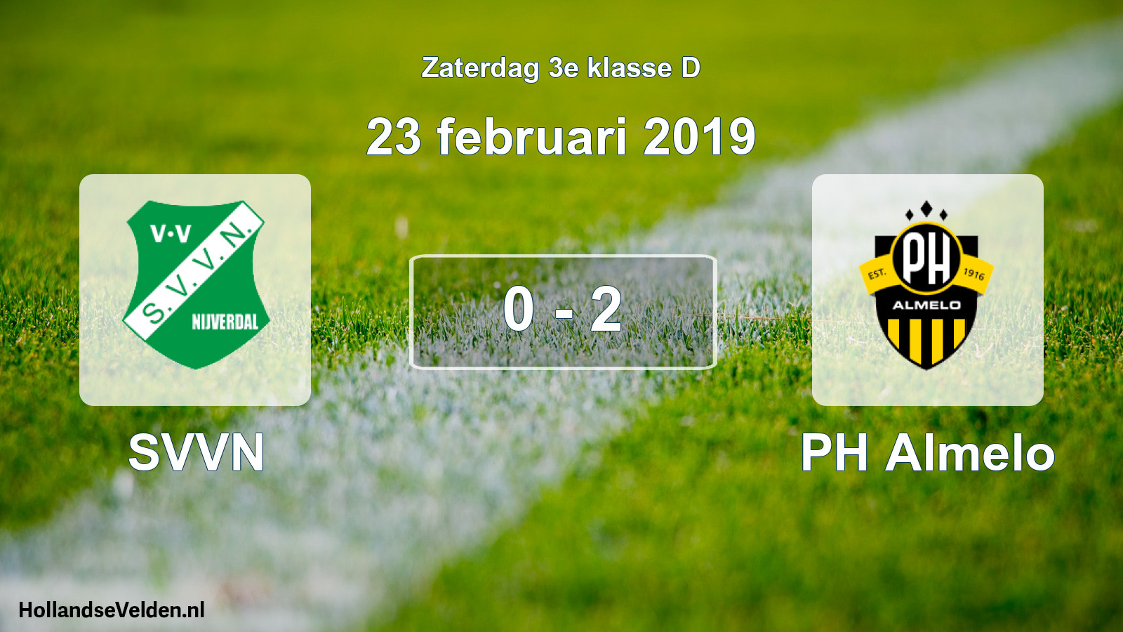 Total number of matches played: SVVN - PH Almelo 0 - 2 (23 February 2019)