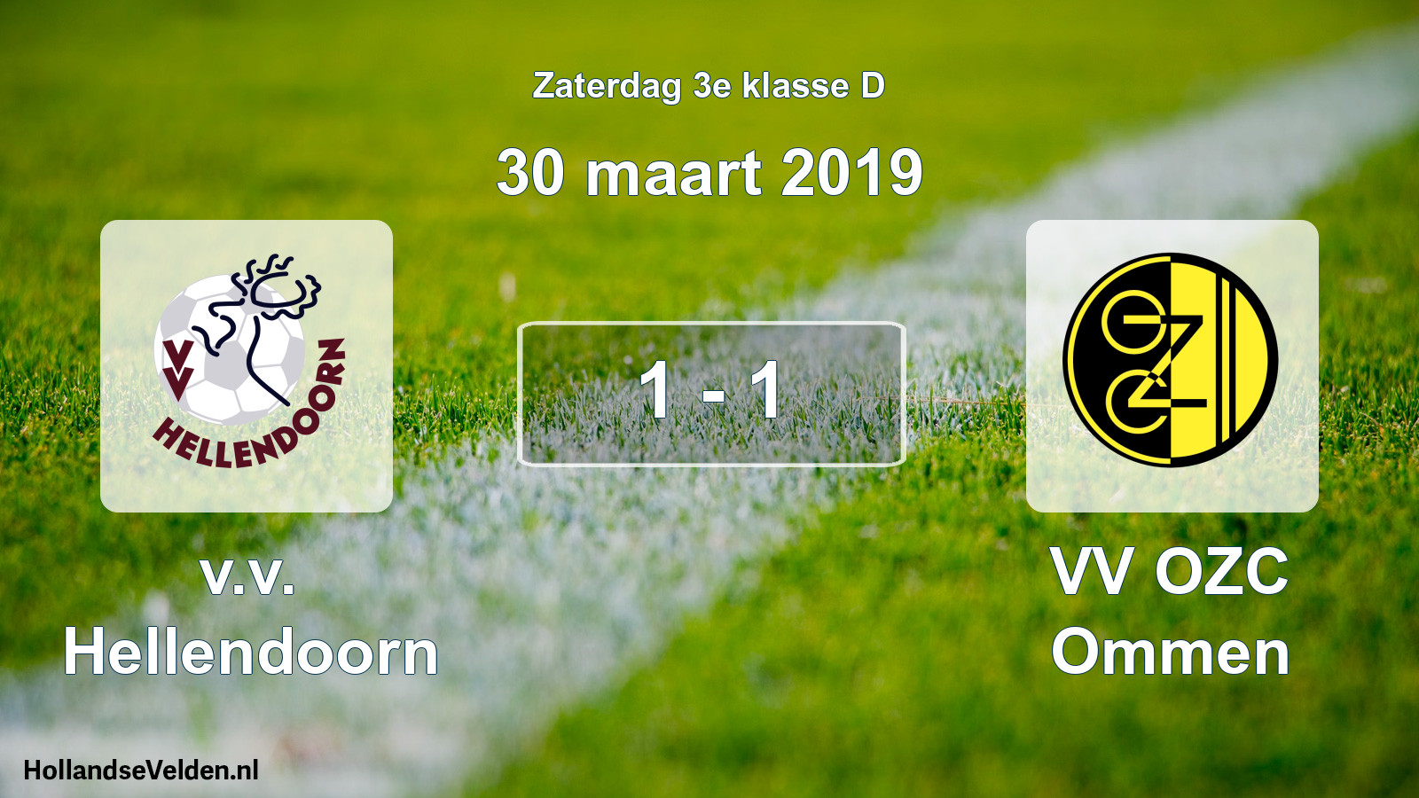 Total number of matches played: v.v. Hellendoorn - VV OZC Ommen 1 - 1 (30 March 2019)