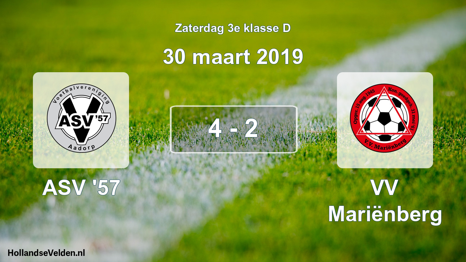 Total number of matches played: ASV '57 - VV Mariënberg 4 - 2 (30 March 2019)