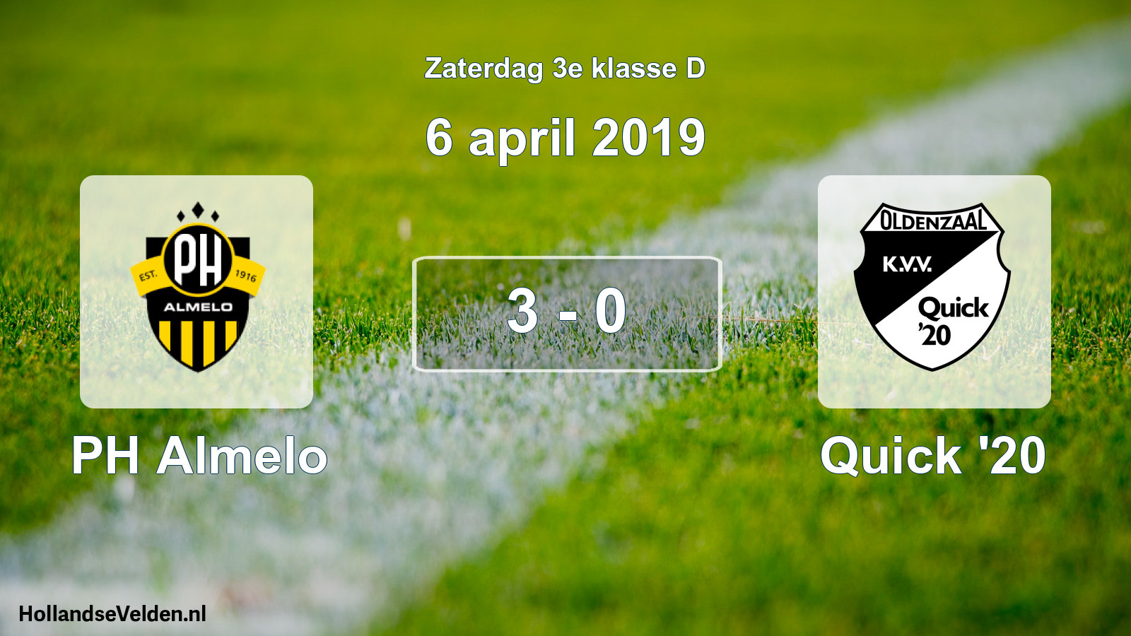 Total number of matches played: PH Almelo - Quick '20 3 - 0 (6 April 2019)