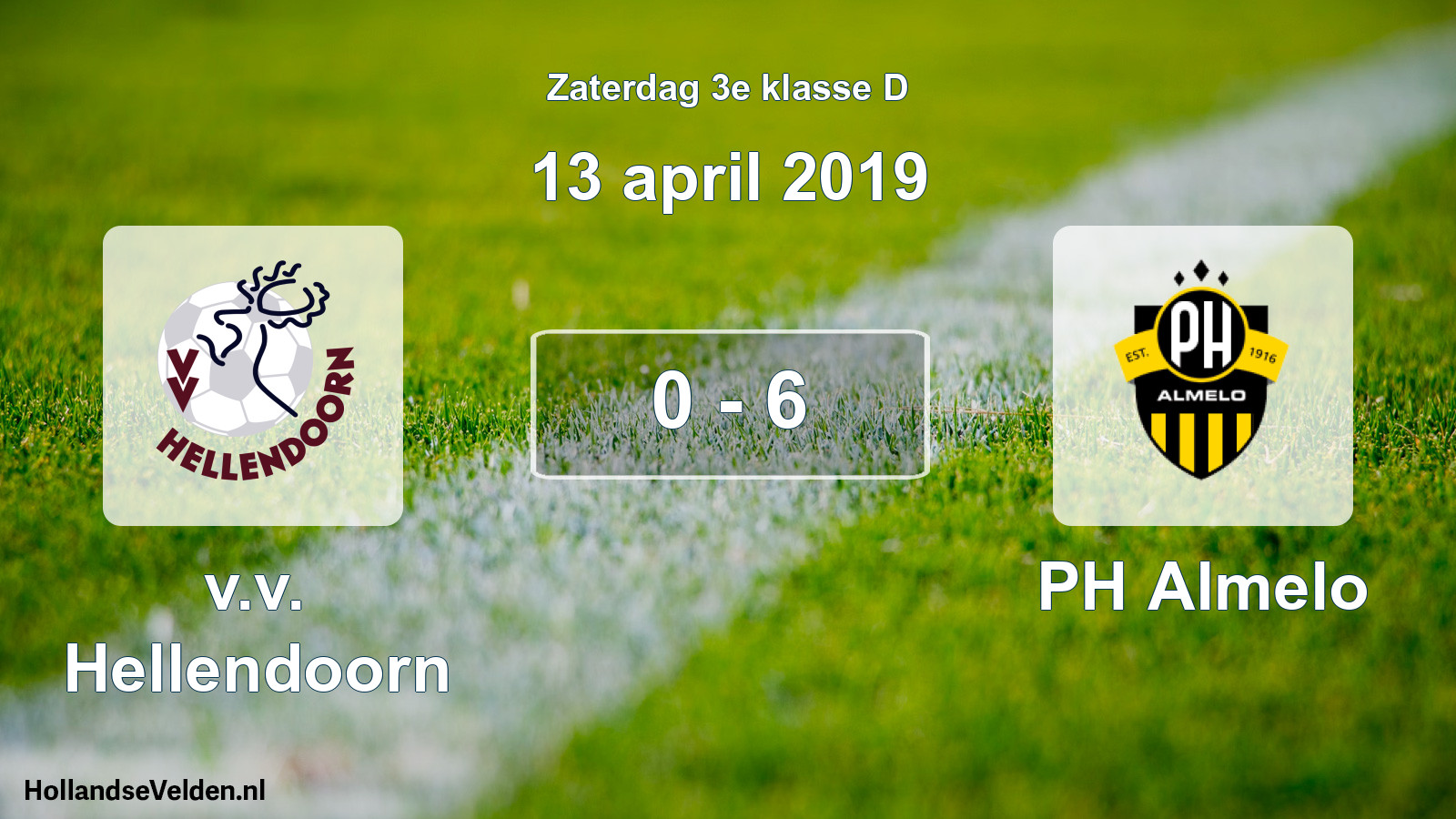 Total number of matches played: v.v. Hellendoorn - PH Almelo 0 - 6 (13 April 2019)