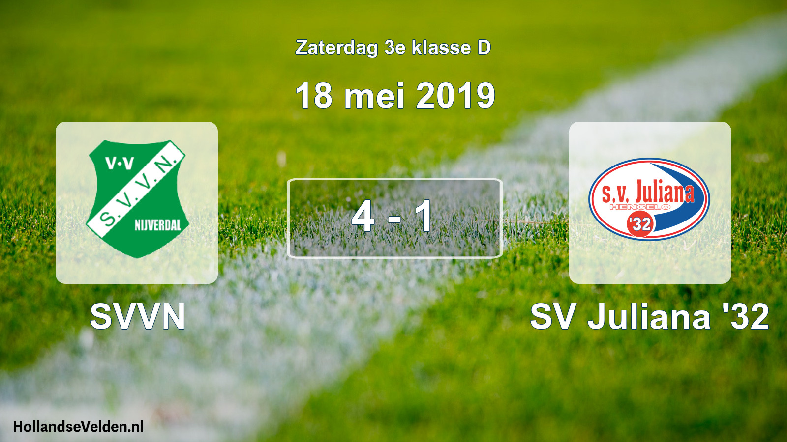 Total number of matches played: SVVN - SV Juliana '32 4 - 1 (18 May 2019)