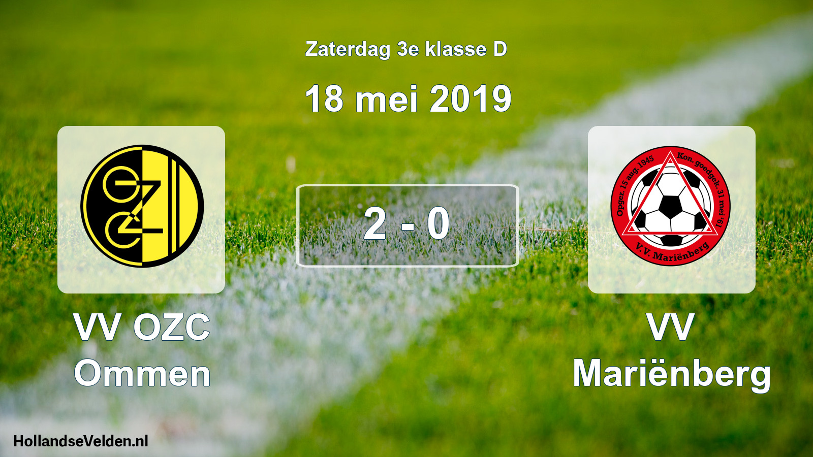 Total number of matches played: VV OZC Ommen - VV Mariënberg 2 - 0 (18 May 2019)