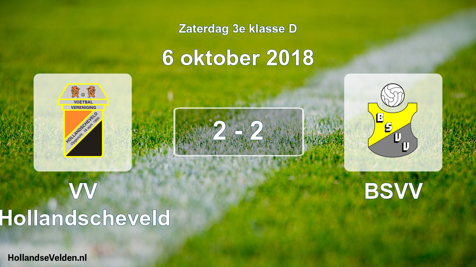 Total number of matches played: VV Hollandscheveld - BSVV 2 - 2 (6 October 2018)