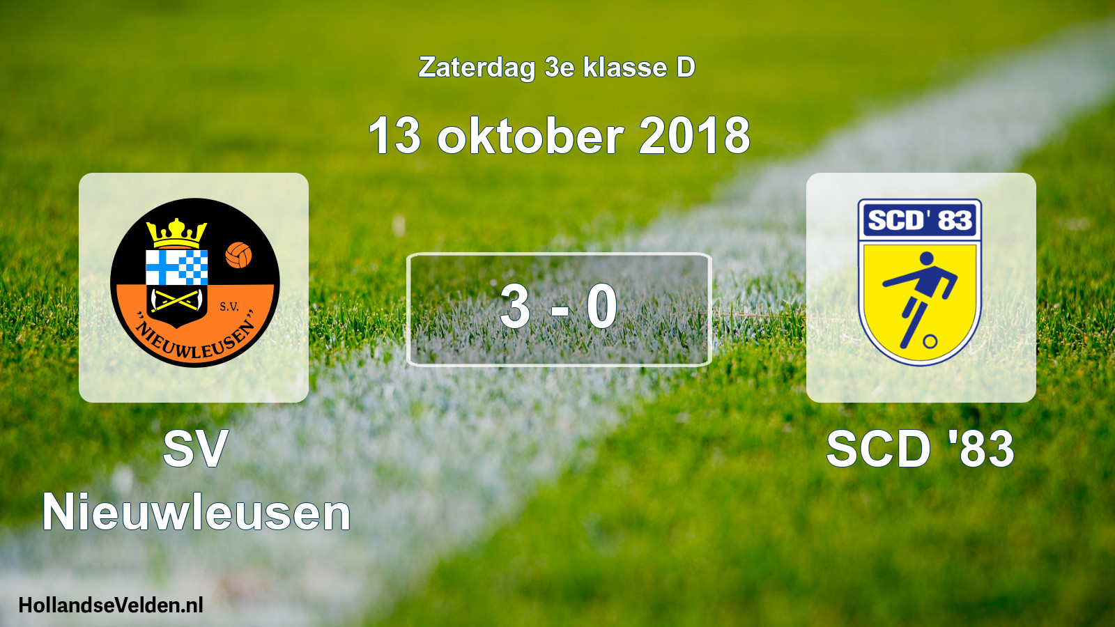 Total number of matches played: SV Nieuwleusen - SCD '83 3 - 0 (13 October 2018)