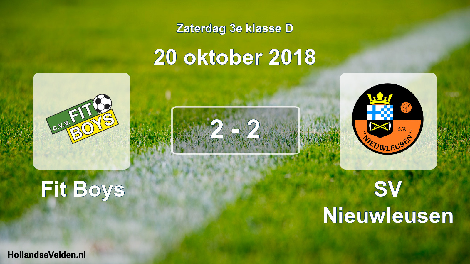 Total number of matches played: Fit Boys - SV Nieuwleusen 2 - 2 (20 October 2018)