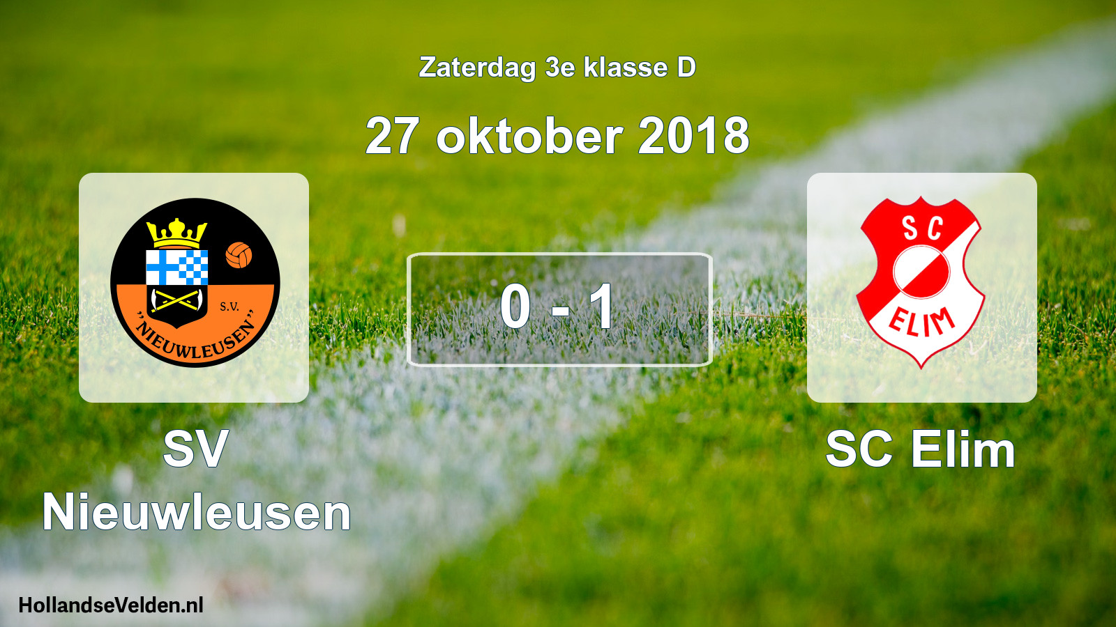 Total number of matches played: SV Nieuwleusen - SC Elim 0 - 1 (27 October 2018)