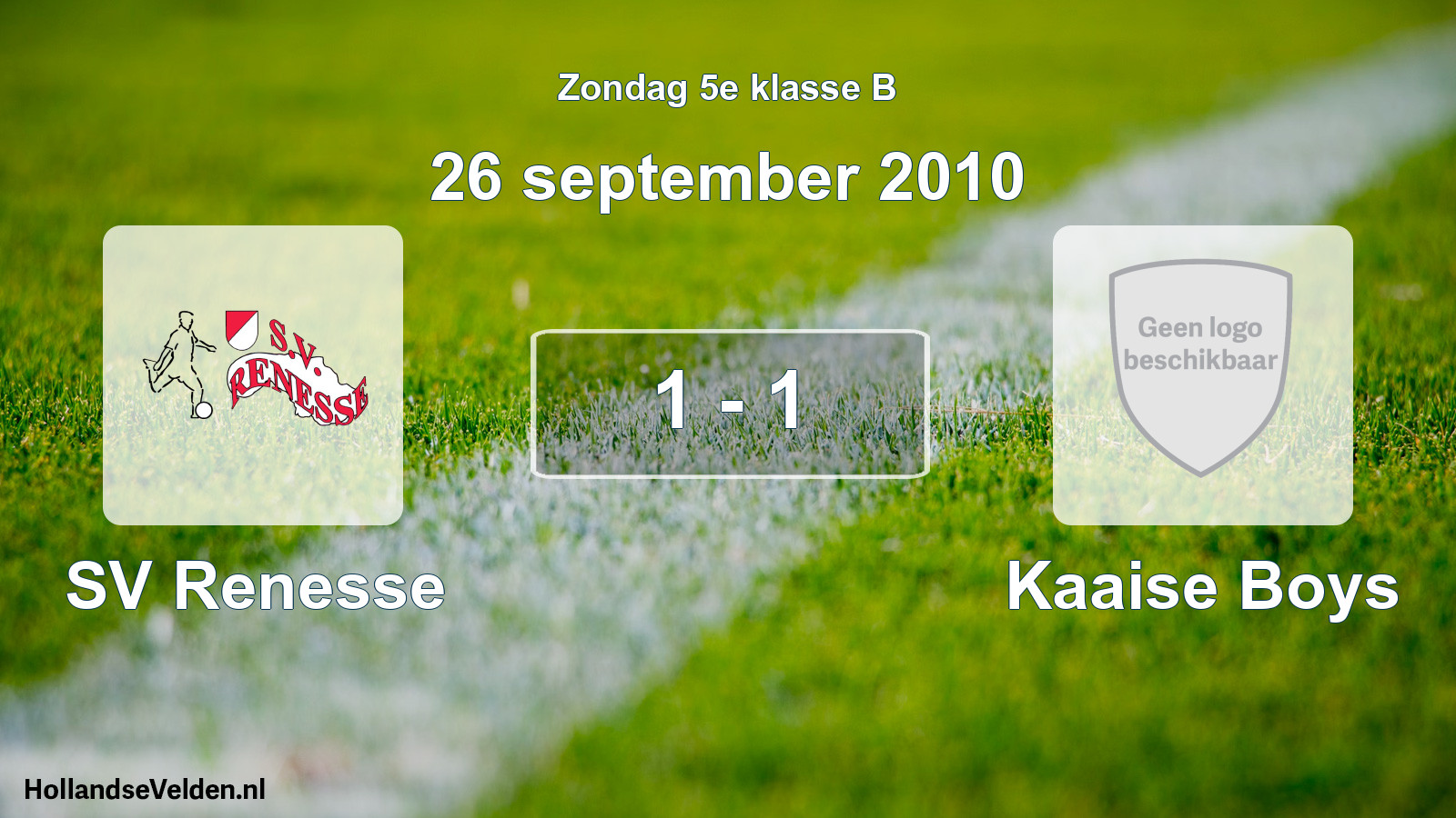 Total number of matches played: SV Renesse - Kaaise Boys 1 - 1 (26 September 2010)