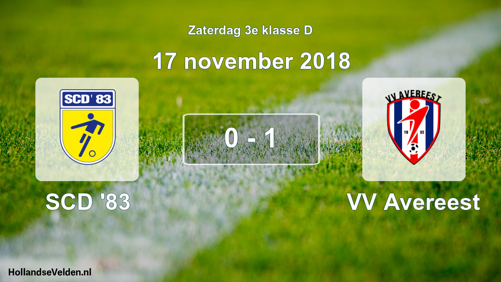 Total number of matches played: SCD '83 - VV Avereest 0 - 1 (17 November 2018)