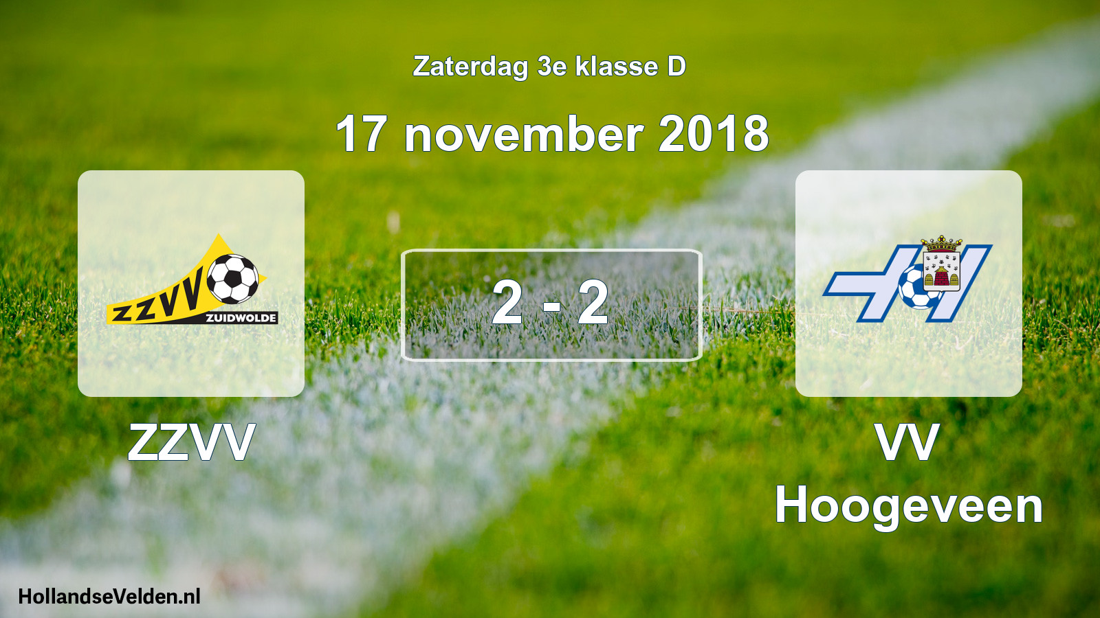 Total number of matches played: ZZVV - VV Hoogeveen 2 - 2 (17 November 2018)
