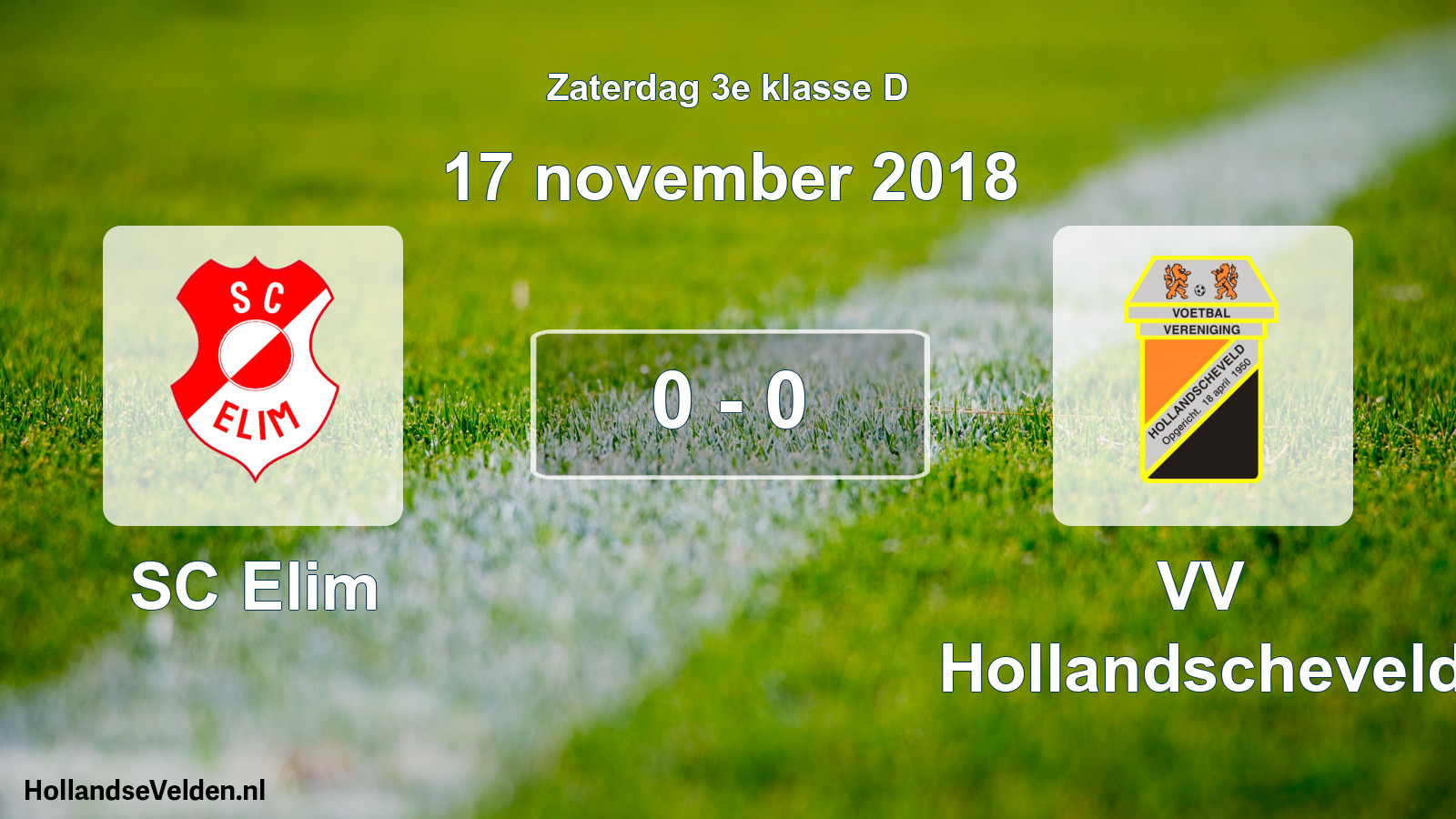 Total number of matches played: SC Elim - VV Hollandscheveld 0 - 0 (17 November 2018)