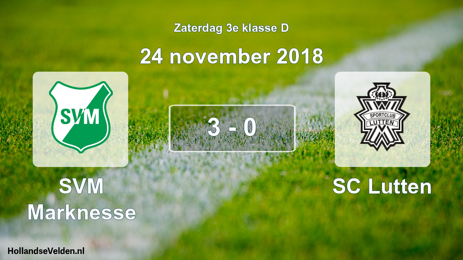 Total number of matches played: SVM Marknesse - SC Lutten 3 - 0 (24 November 2018)
