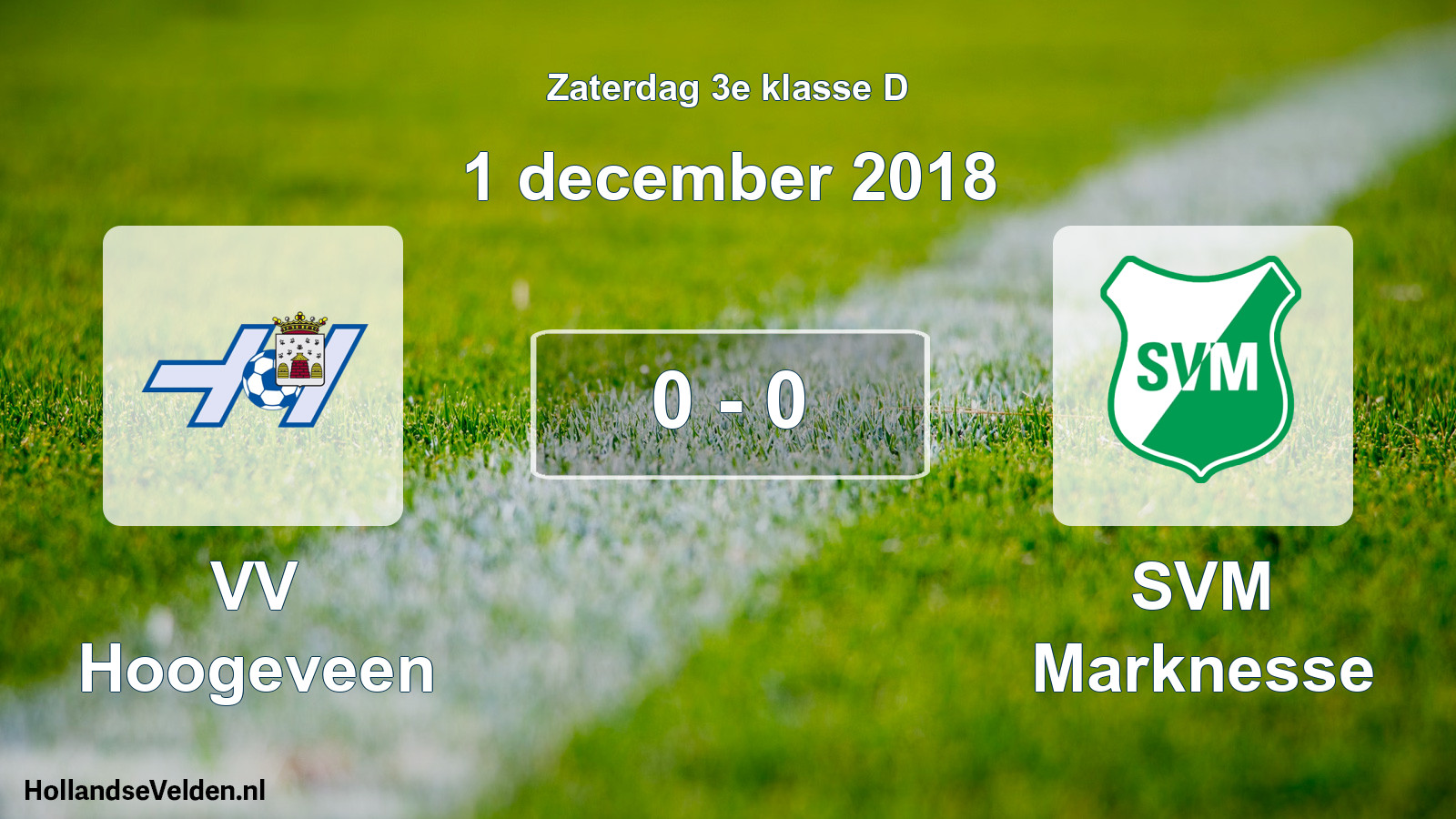 Total number of matches played: VV Hoogeveen - SVM Marknesse 0 - 0 (1 December 2018)