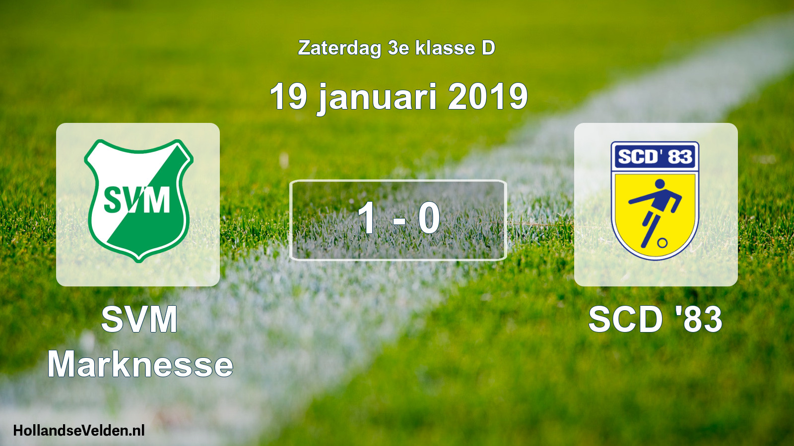 Total number of matches played: SVM Marknesse - SCD '83 1 - 0 (19 January 2019)