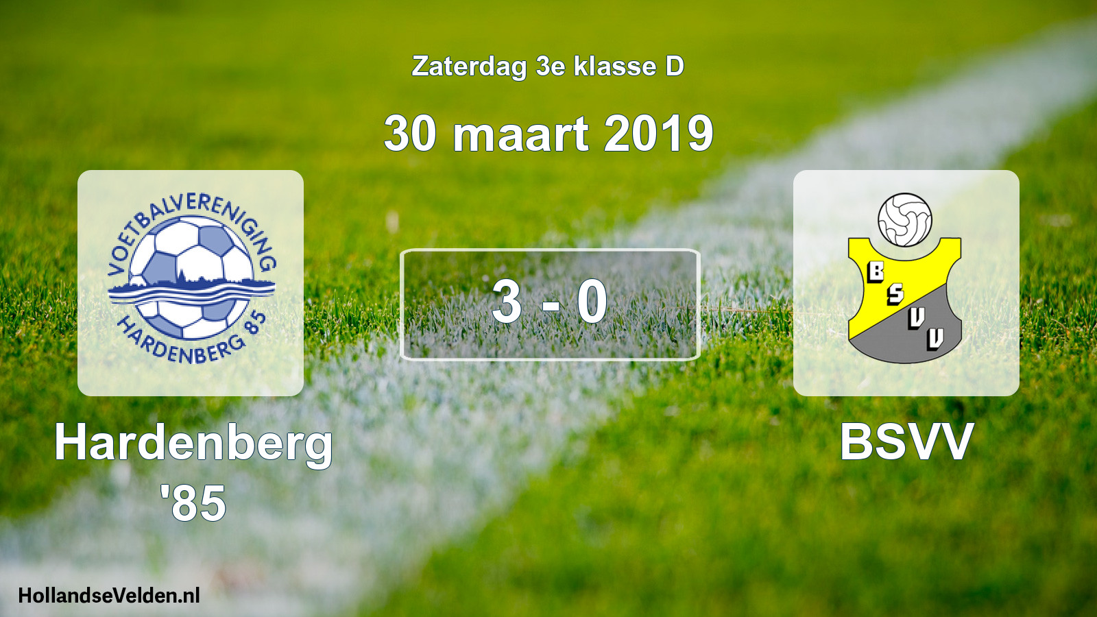 Total number of matches played: Hardenberg '85 - BSVV 3 - 0 (30 March 2019)