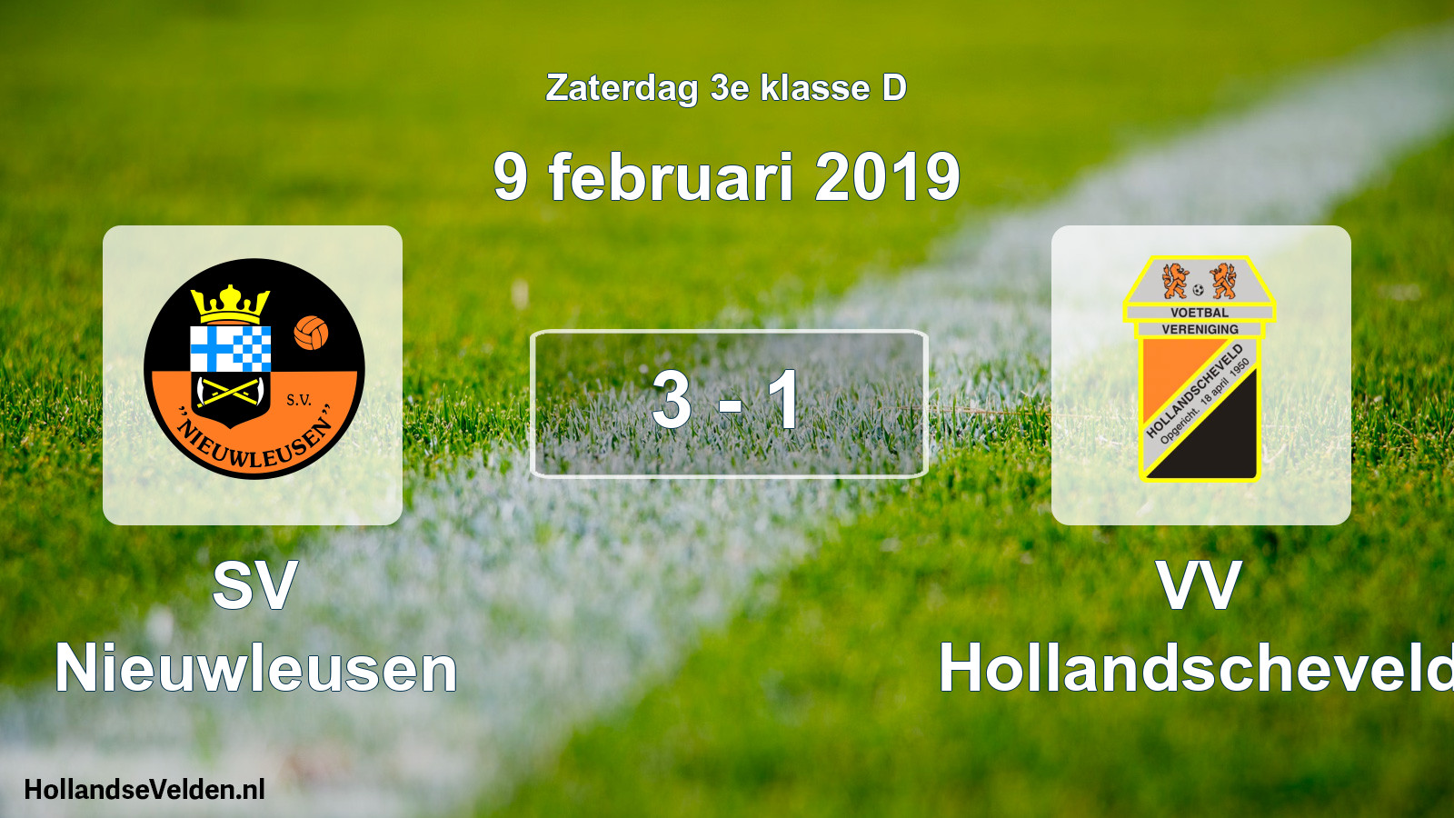 Total number of matches played: SV Nieuwleusen - VV Hollandscheveld 3 - 1 (9 February 2019)
