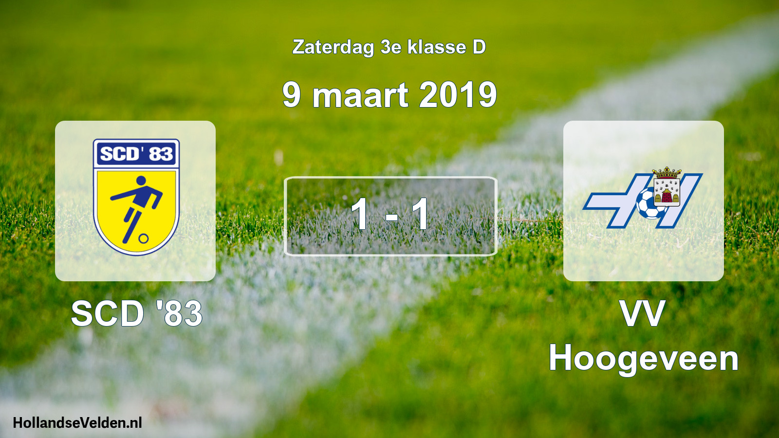 Total number of matches played: SCD '83 - VV Hoogeveen 1 - 1 (9 March 2019)