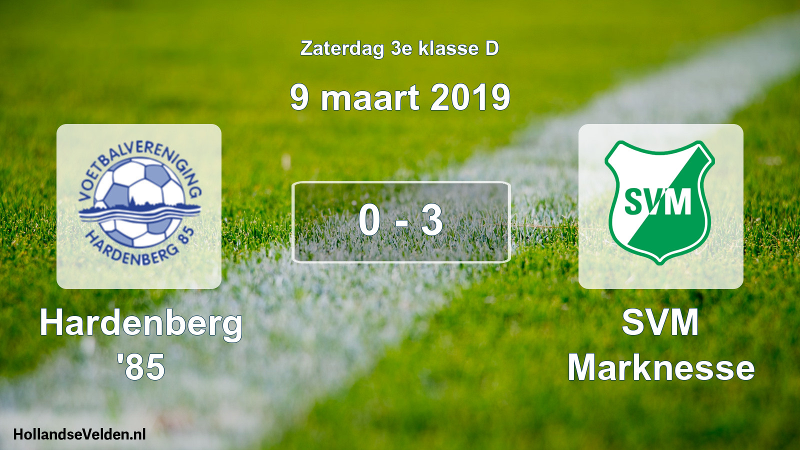 Total number of matches played: Hardenberg '85 - SVM Marknesse 0 - 3 (9 March 2019)