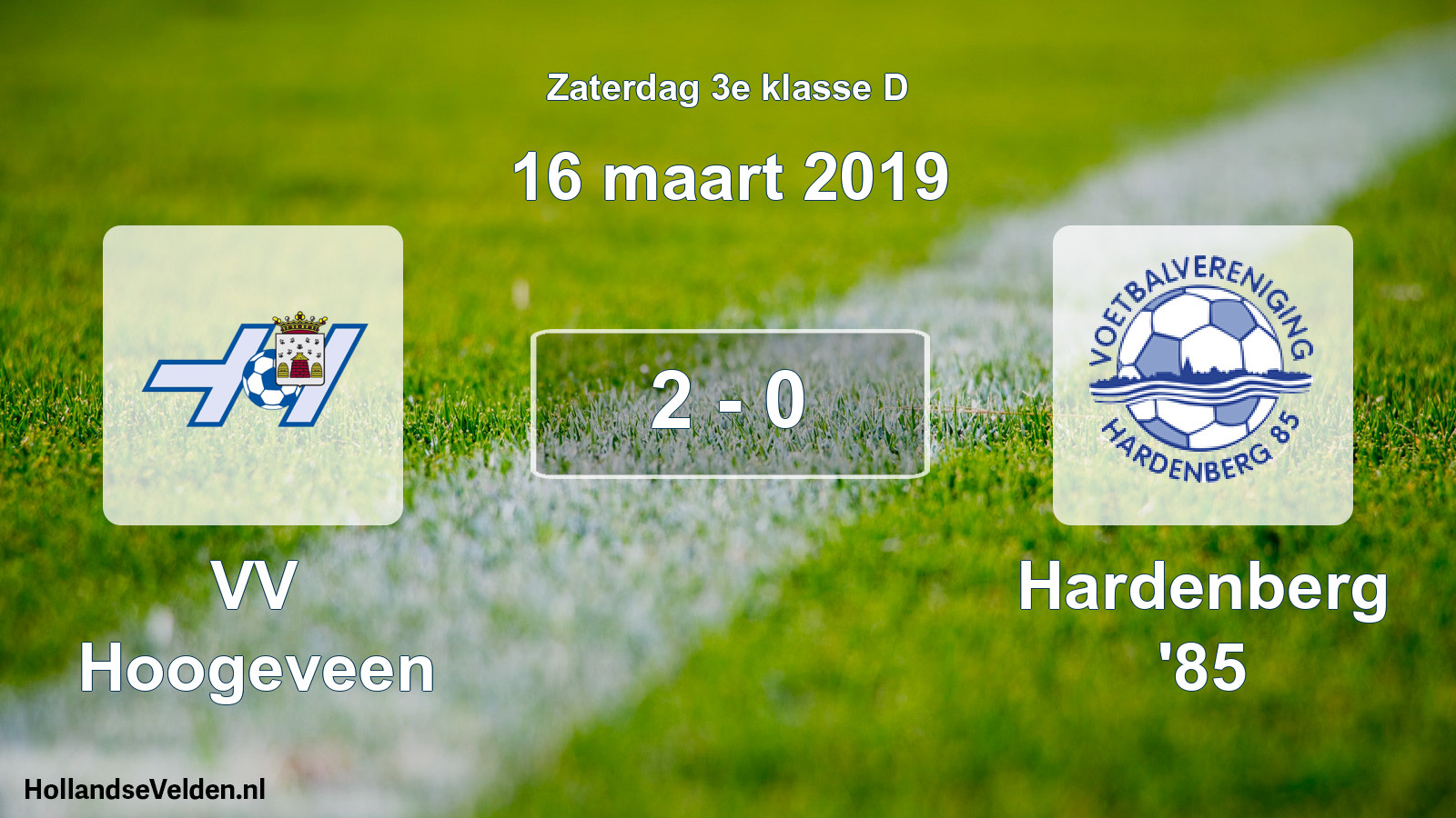 Total number of matches played: VV Hoogeveen - Hardenberg '85 2 - 0 (16 March 2019)