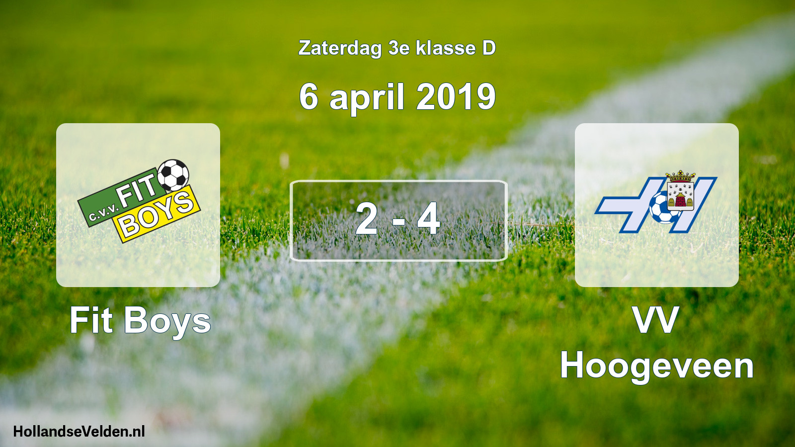 Total number of matches played: Fit Boys - VV Hoogeveen 2 - 4 (6 April 2019)