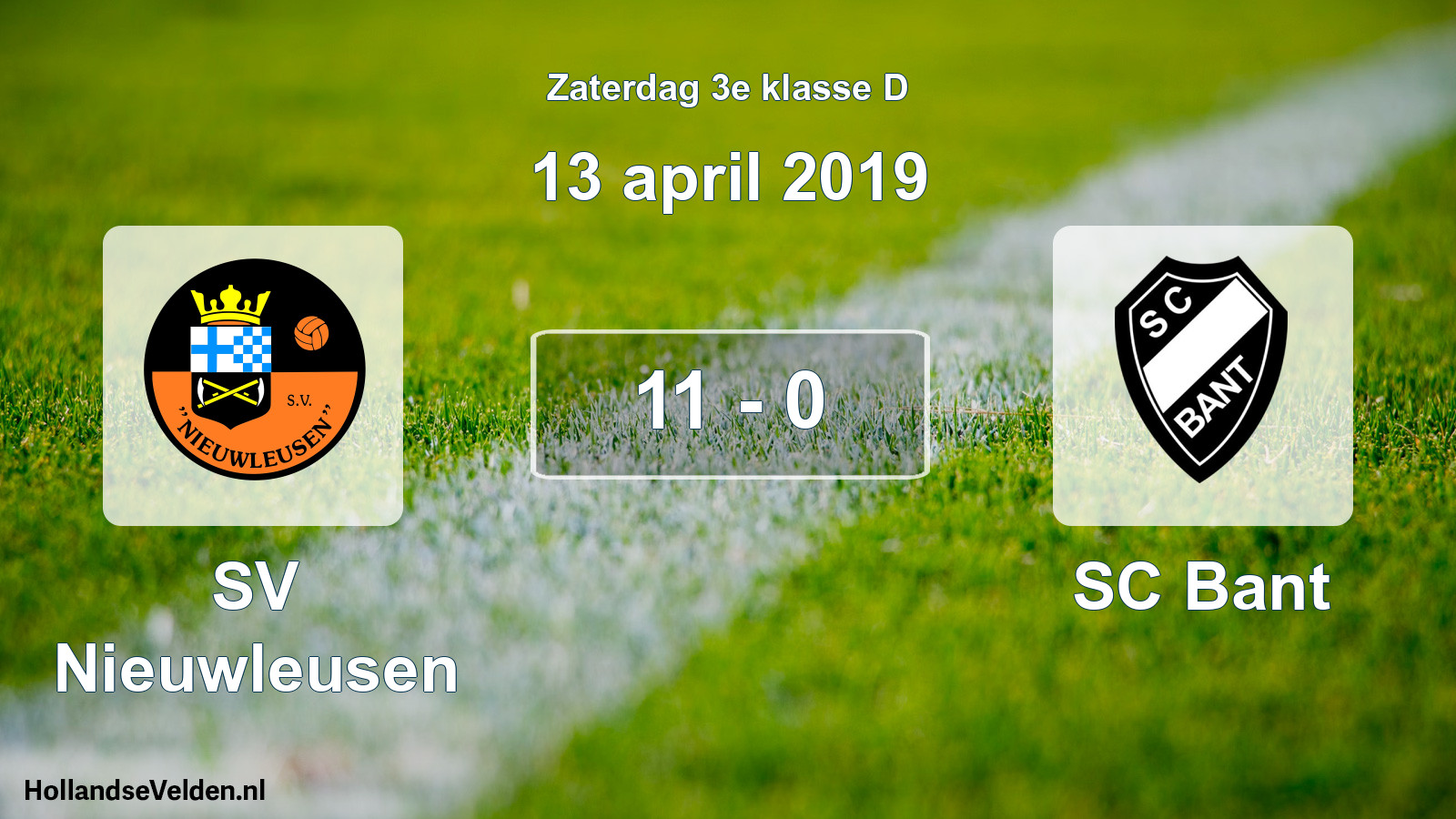 Total number of matches played: SV Nieuwleusen - SC Bant 11 - 0 (13 April 2019)