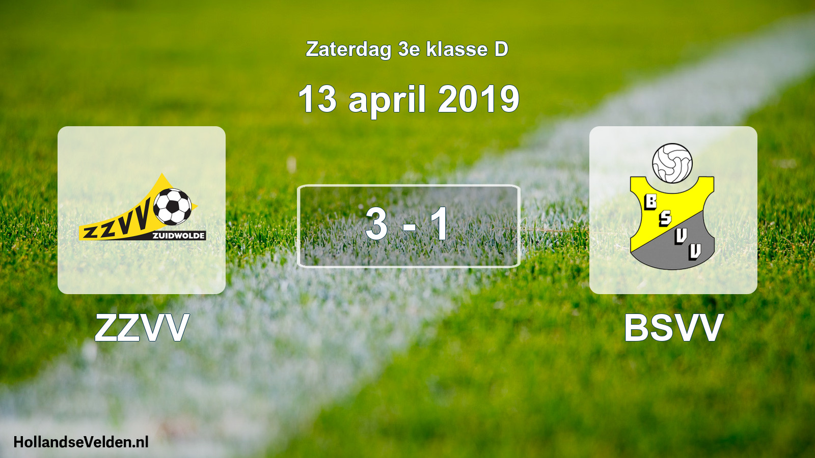 Total number of matches played: ZZVV - BSVV 3 - 1 (13 April 2019)