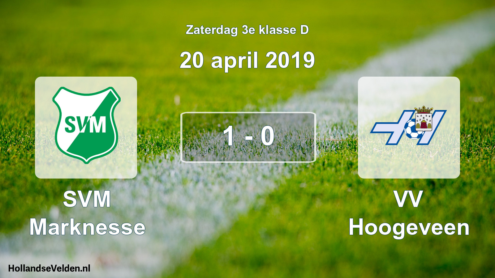 Total number of matches played: SVM Marknesse - VV Hoogeveen 1 - 0 (20 April 2019)