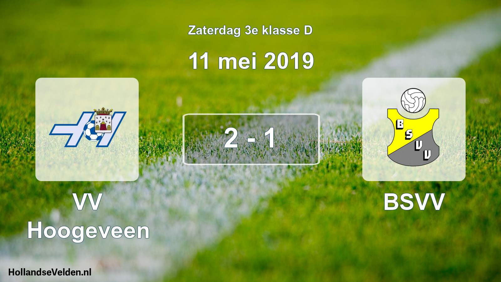 Total number of matches played: VV Hoogeveen - BSVV 2 - 1 (11 May 2019)