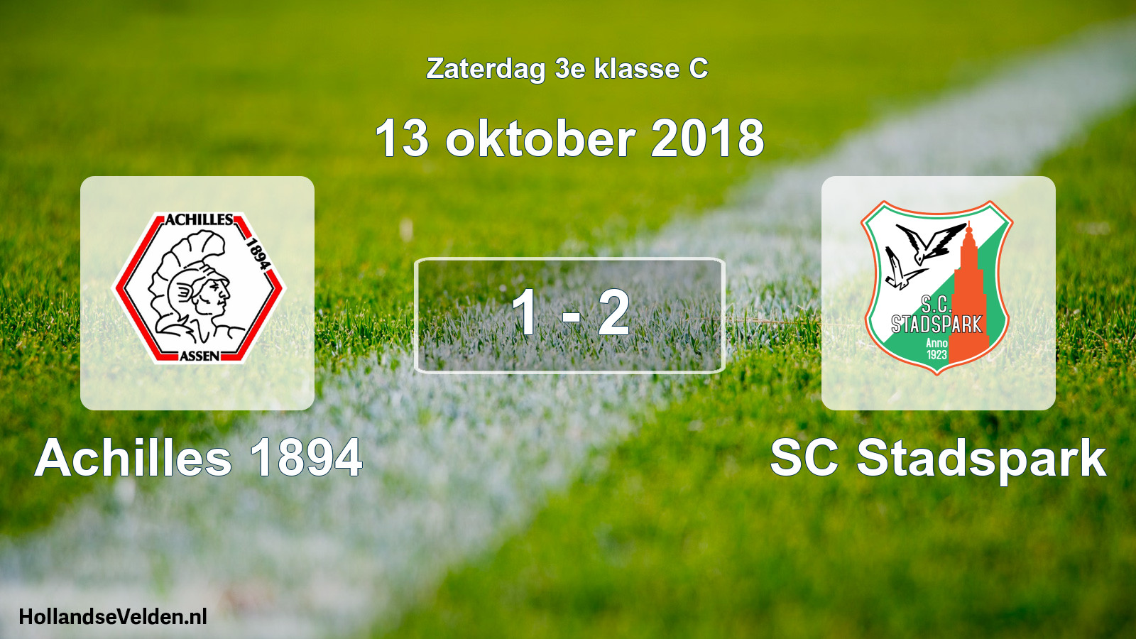 Total number of matches played: Achilles 1894 - SC Stadspark 1 - 2 (13 October 2018)