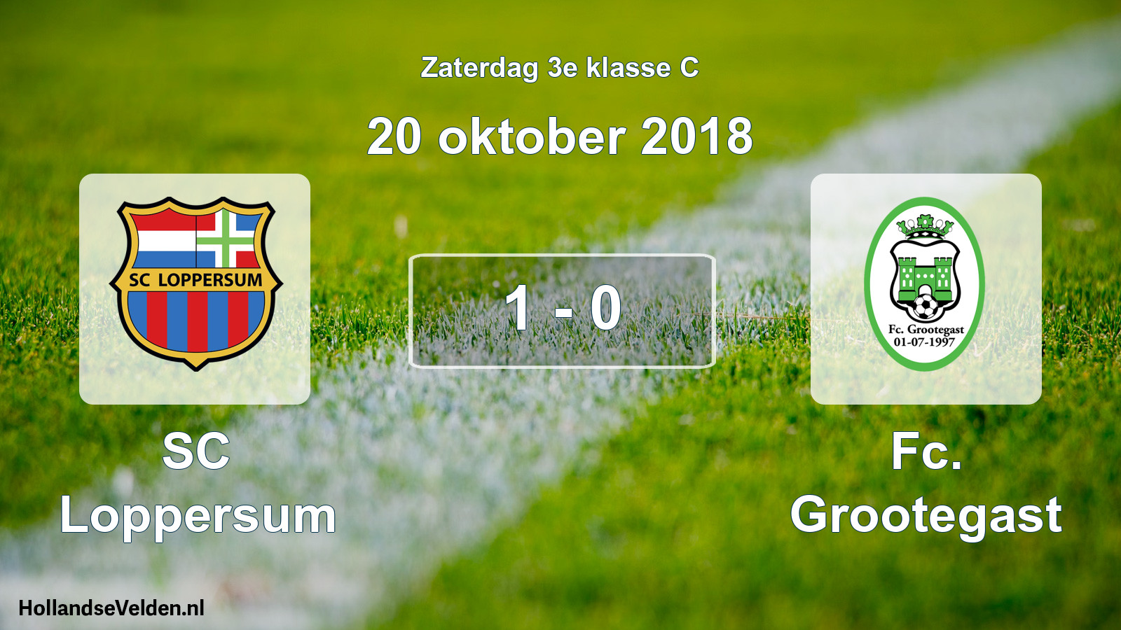 Total number of matches played: SC Loppersum - Fc. Grootegast 1 - 0 (20 October 2018)