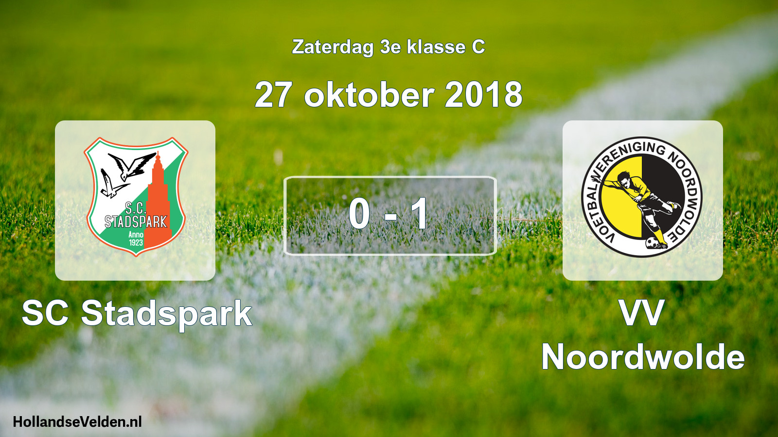 Total number of matches played: SC Stadspark - VV Noordwolde 0 - 1 (27 October 2018)