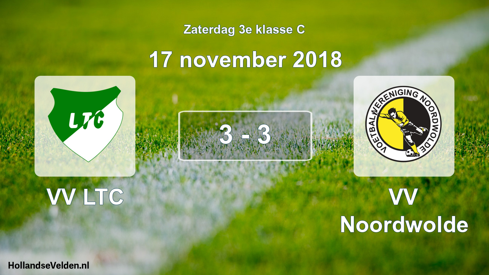 Total number of matches played: VV LTC - VV Noordwolde 3 - 3 (17 November 2018)