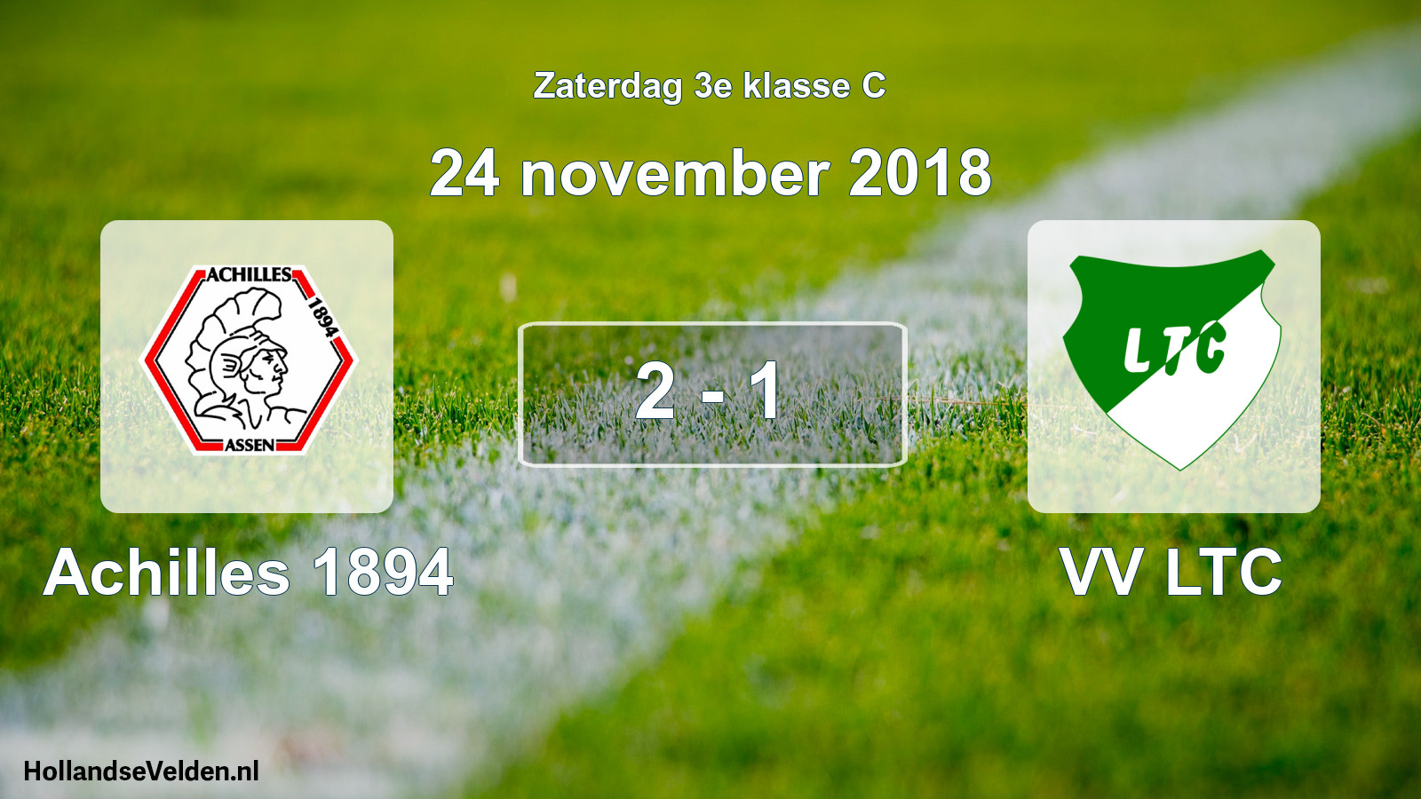Total number of matches played: Achilles 1894 - VV LTC 2 - 1 (24 November 2018)