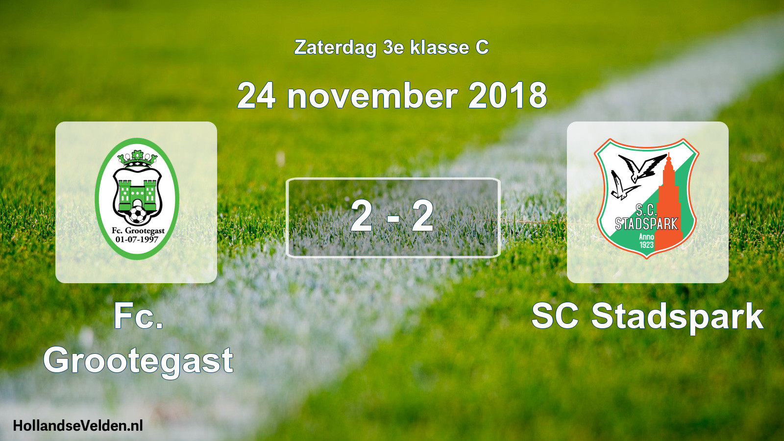 Total number of matches played: Fc. Grootegast - SC Stadspark 2 - 2 (24 November 2018)