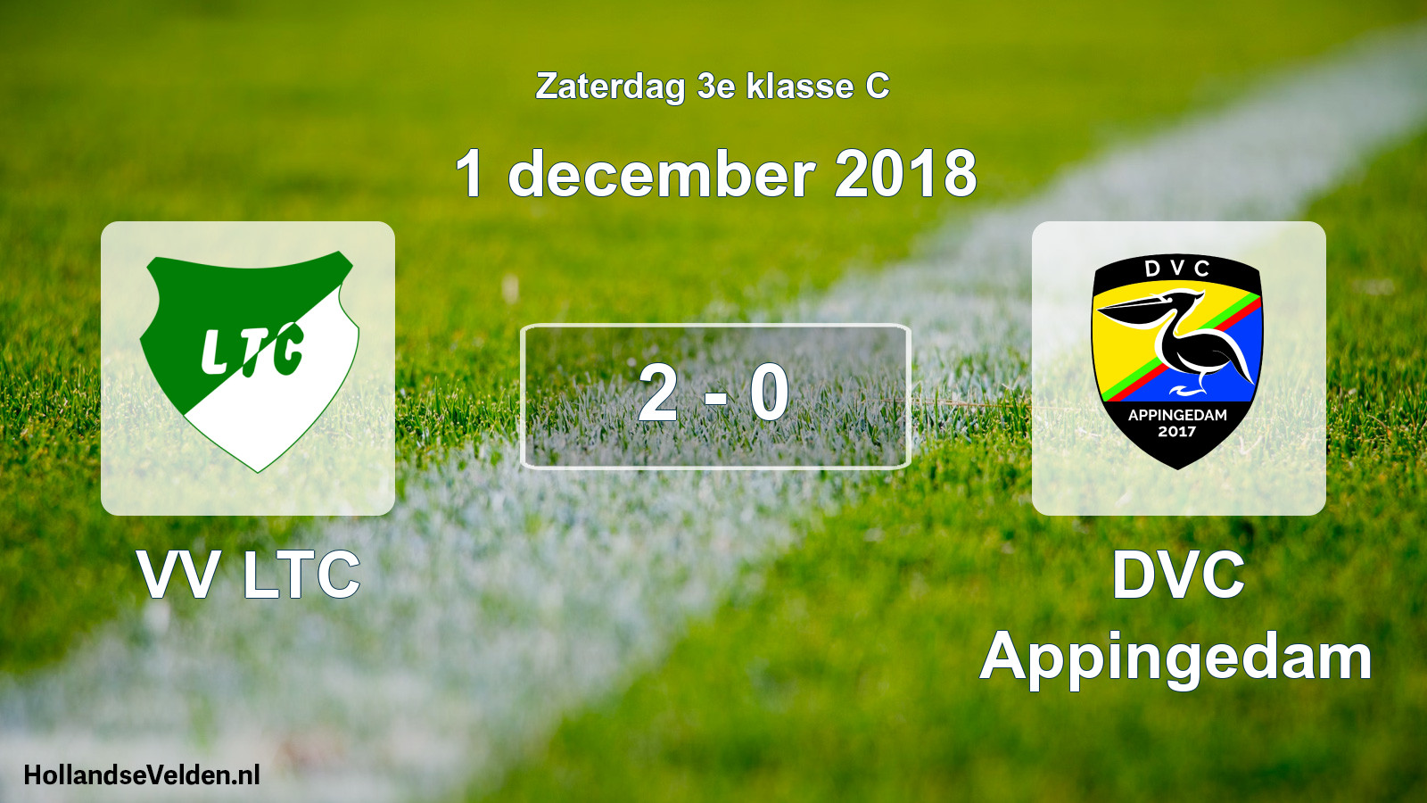 Total number of matches played: VV LTC - DVC Appingedam 2 - 0 (1 December 2018)