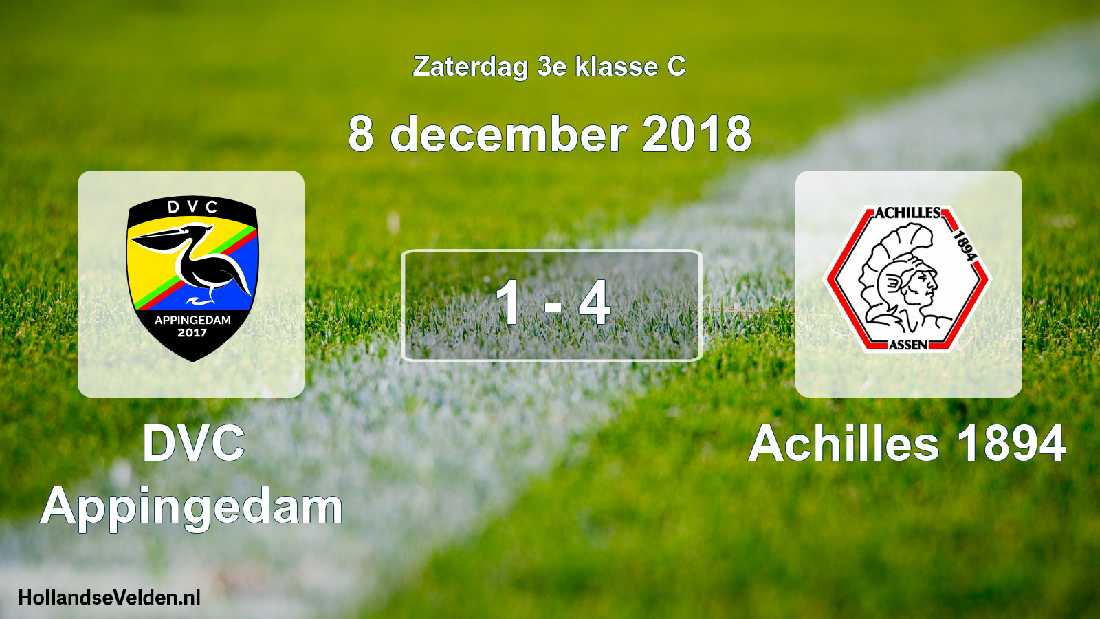 Total number of matches played: DVC Appingedam - Achilles 1894 1 - 4 (8 December 2018)