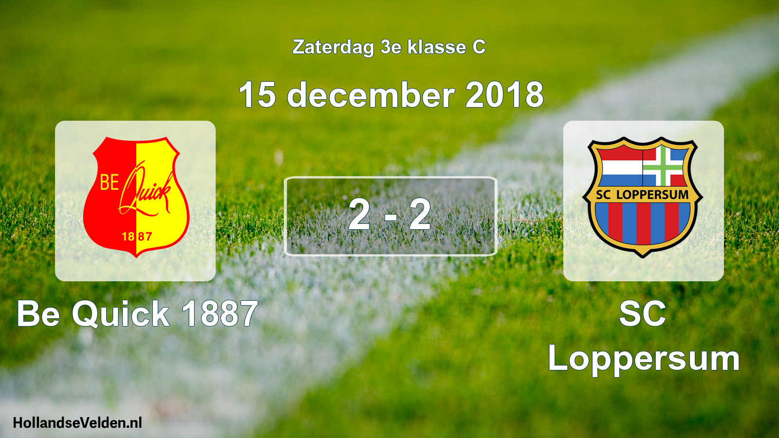 Total number of matches played: Be Quick 1887 - SC Loppersum 2 - 2 (15 December 2018)