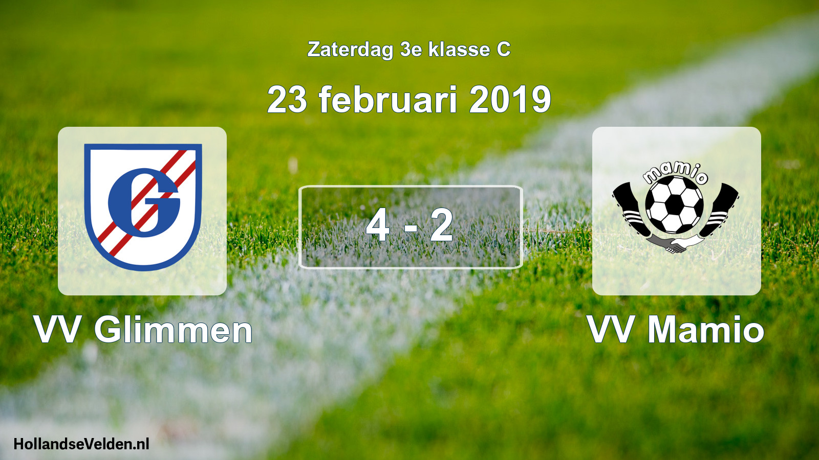 Total number of matches played: VV Glimmen - VV Mamio 4 - 2 (23 February 2019)
