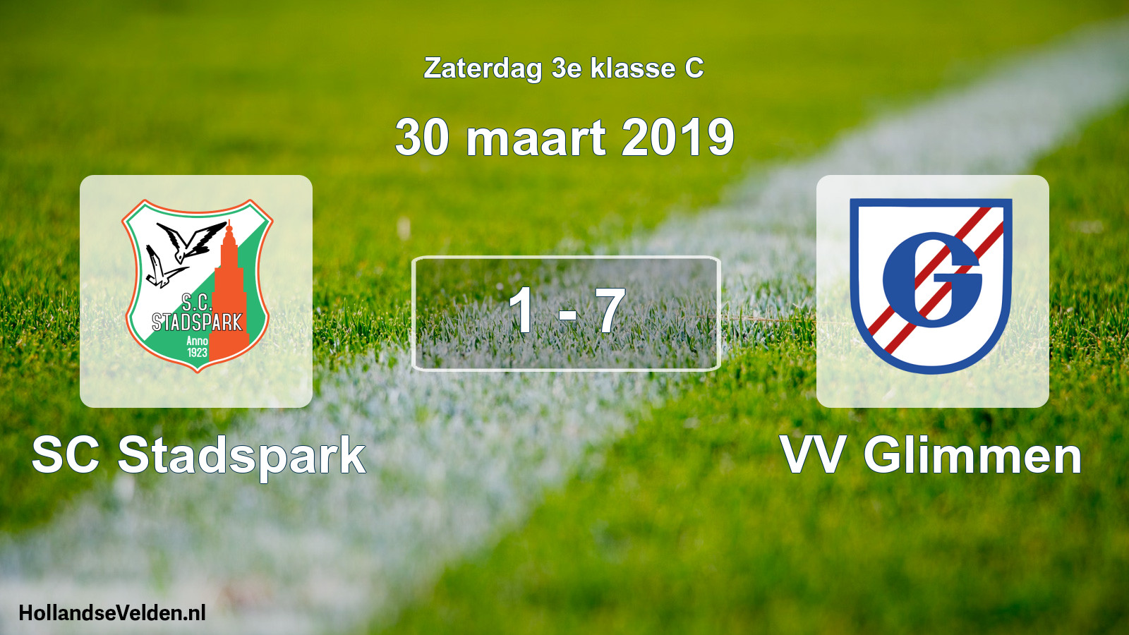 Total number of matches played: SC Stadspark - VV Glimmen 1 - 7 (30 March 2019)