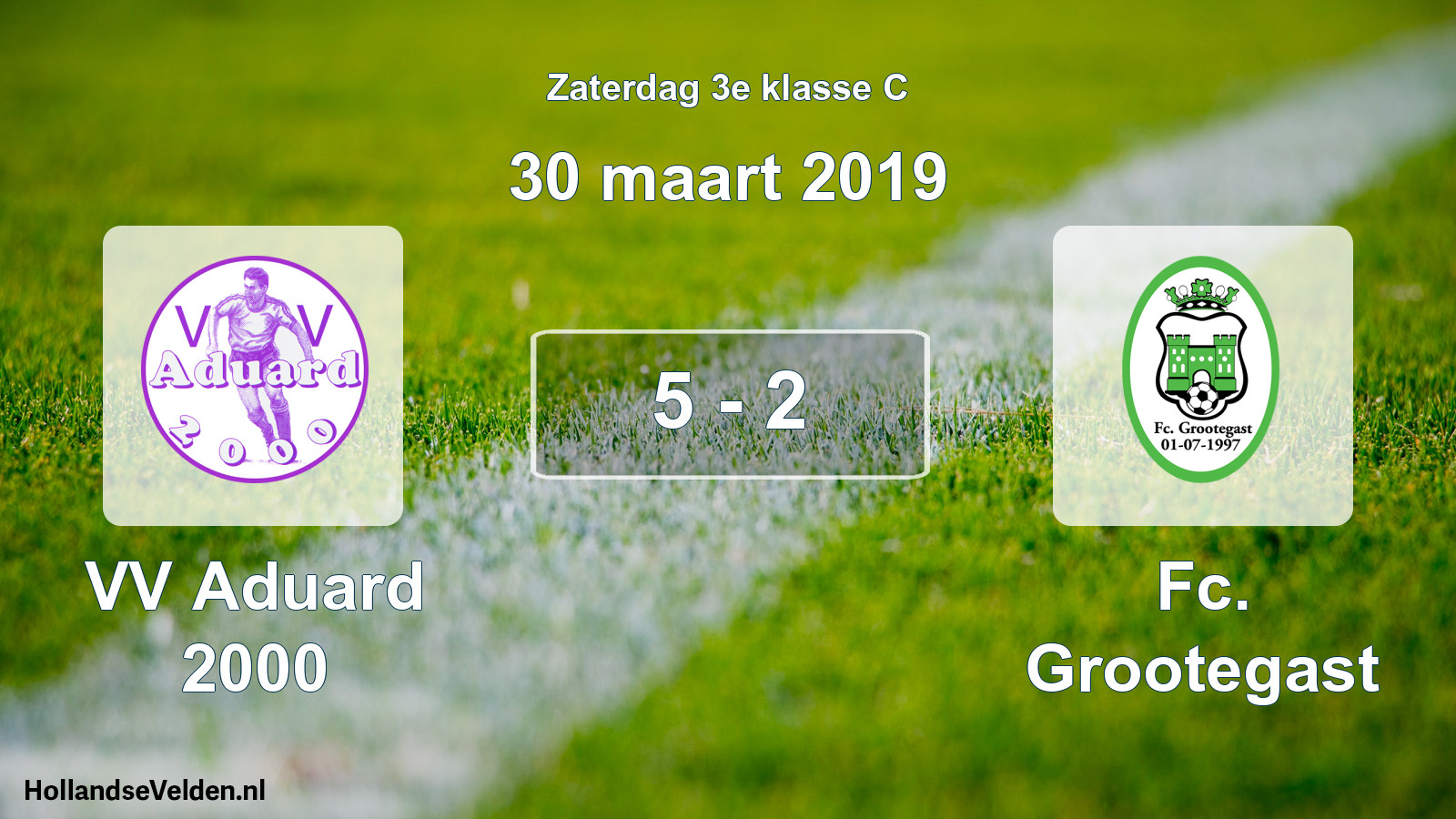 Total number of matches played: VV Aduard 2000 - Fc. Grootegast 5 - 2 (30 March 2019)