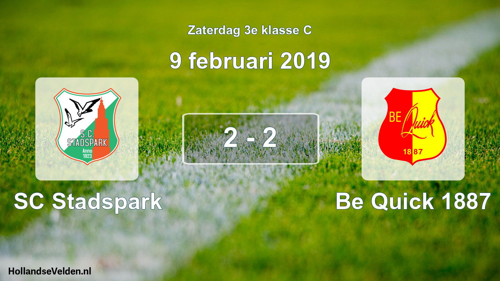 Total number of matches played: SC Stadspark - Be Quick 1887 2 - 2 (9 February 2019)