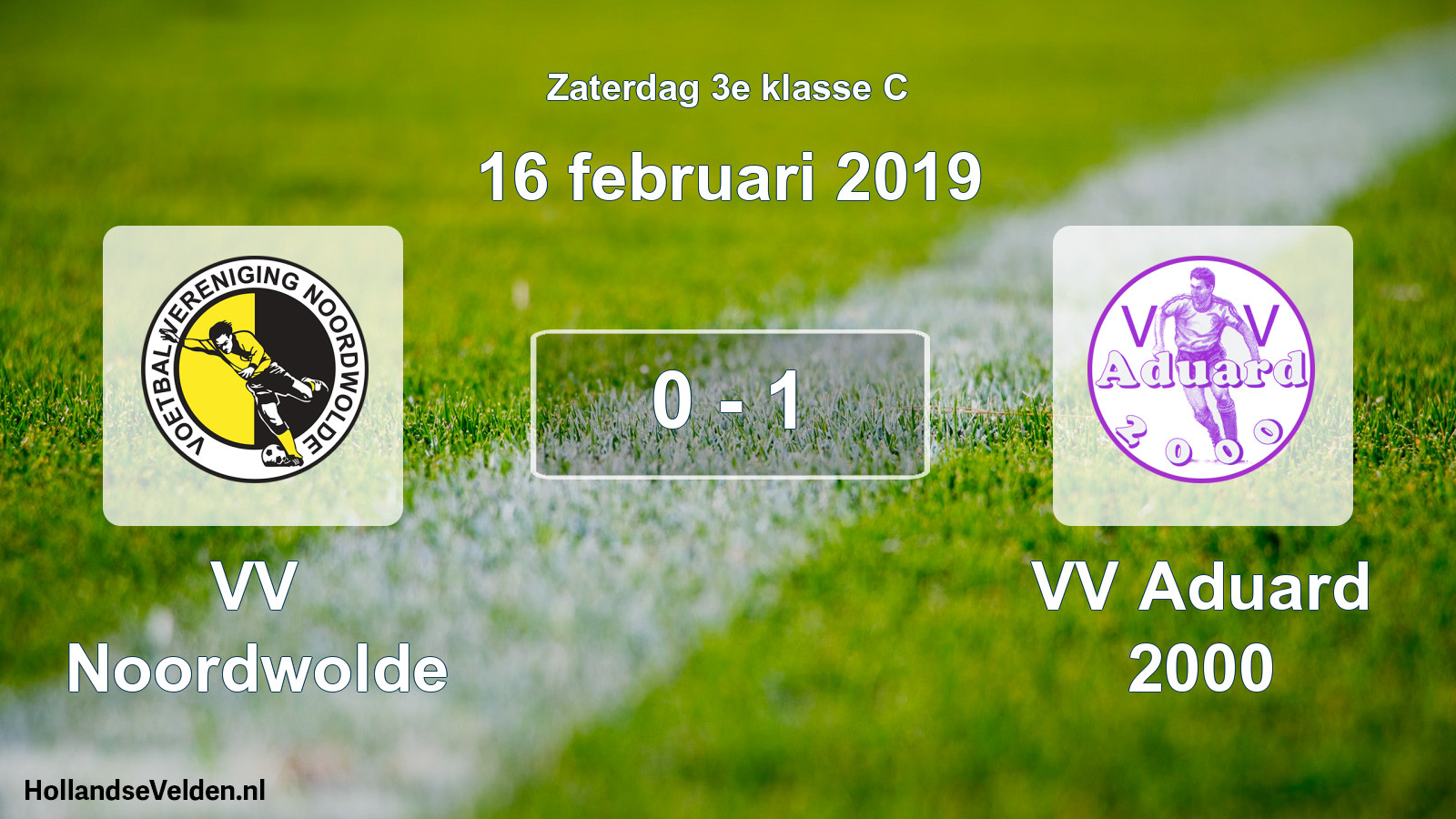 Total number of matches played: VV Noordwolde - VV Aduard 2000 0 - 1 (16 February 2019)