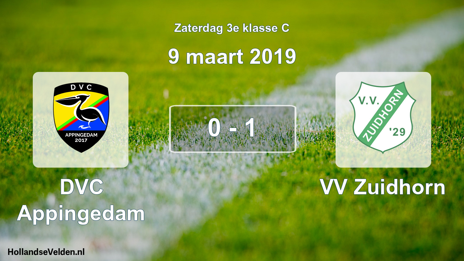 Total number of matches played: DVC Appingedam - VV Zuidhorn 0 - 1 (9 March 2019)