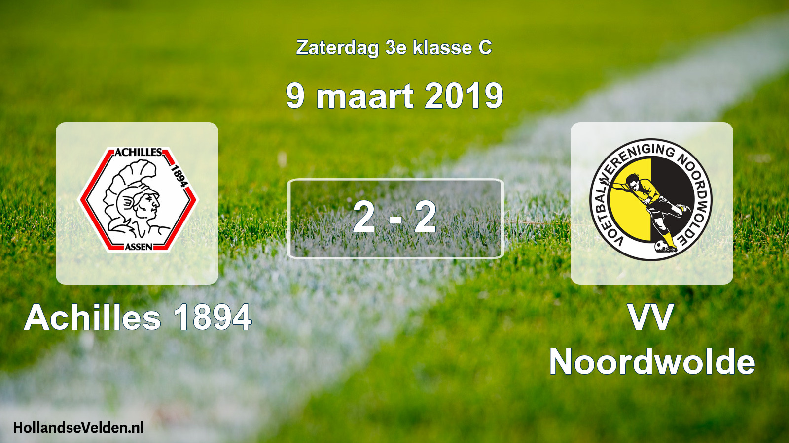 Total number of matches played: Achilles 1894 - VV Noordwolde 2 - 2 (9 March 2019)