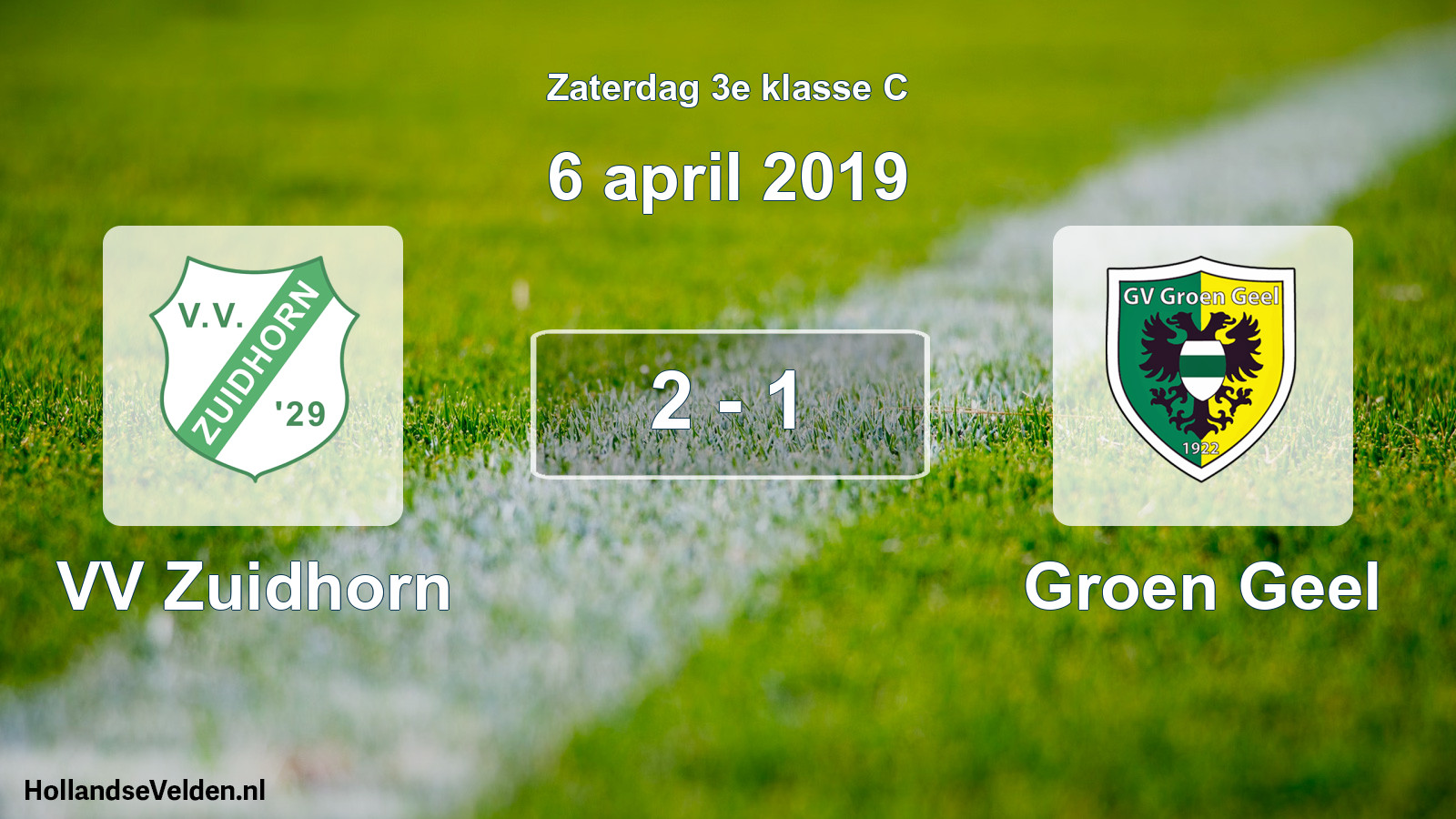 Total number of matches played: VV Zuidhorn - Groen Geel 2 - 1 (6 April 2019)