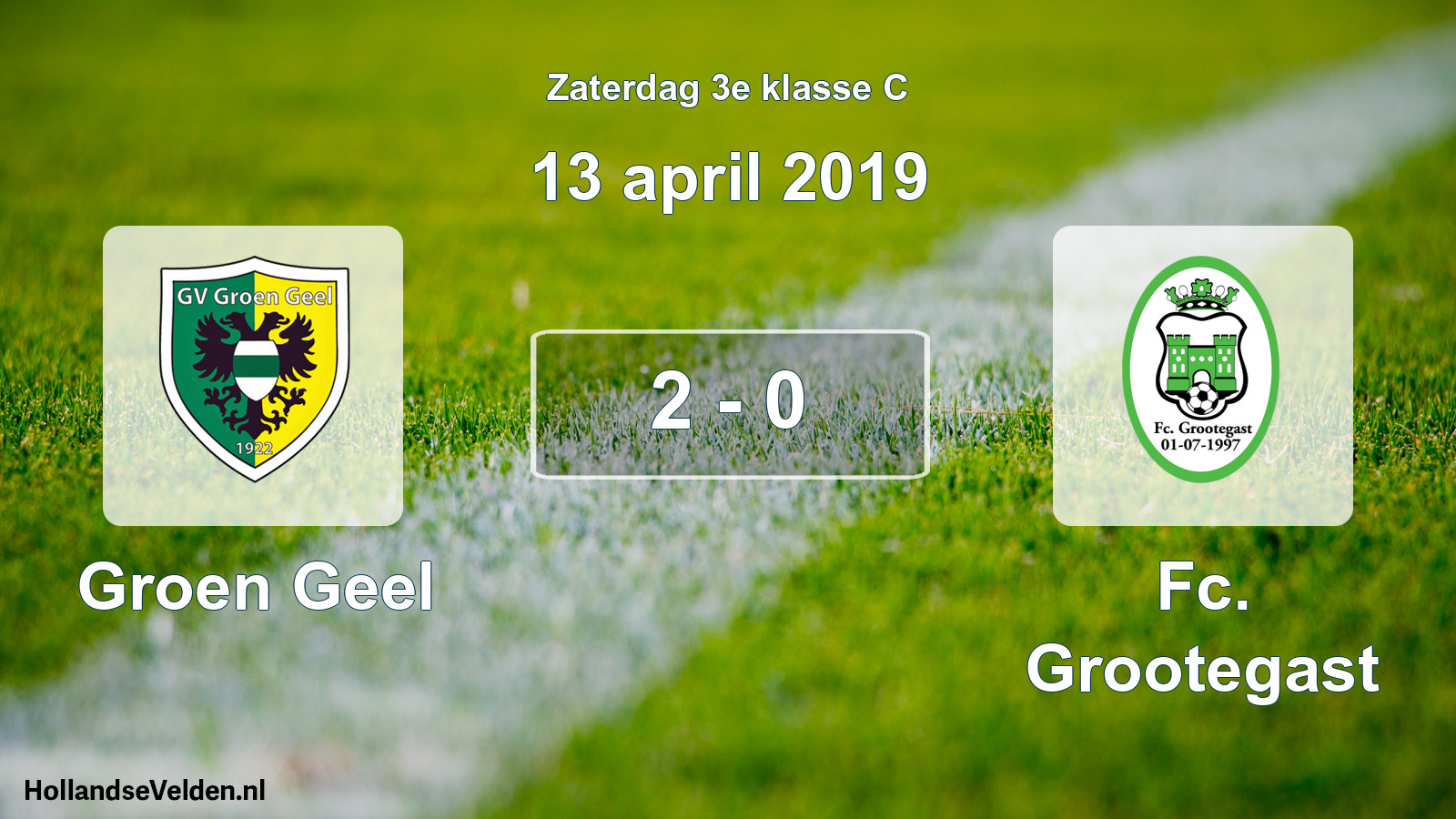 Total number of matches played: Groen Geel - Fc. Grootegast 2 - 0 (13 April 2019)