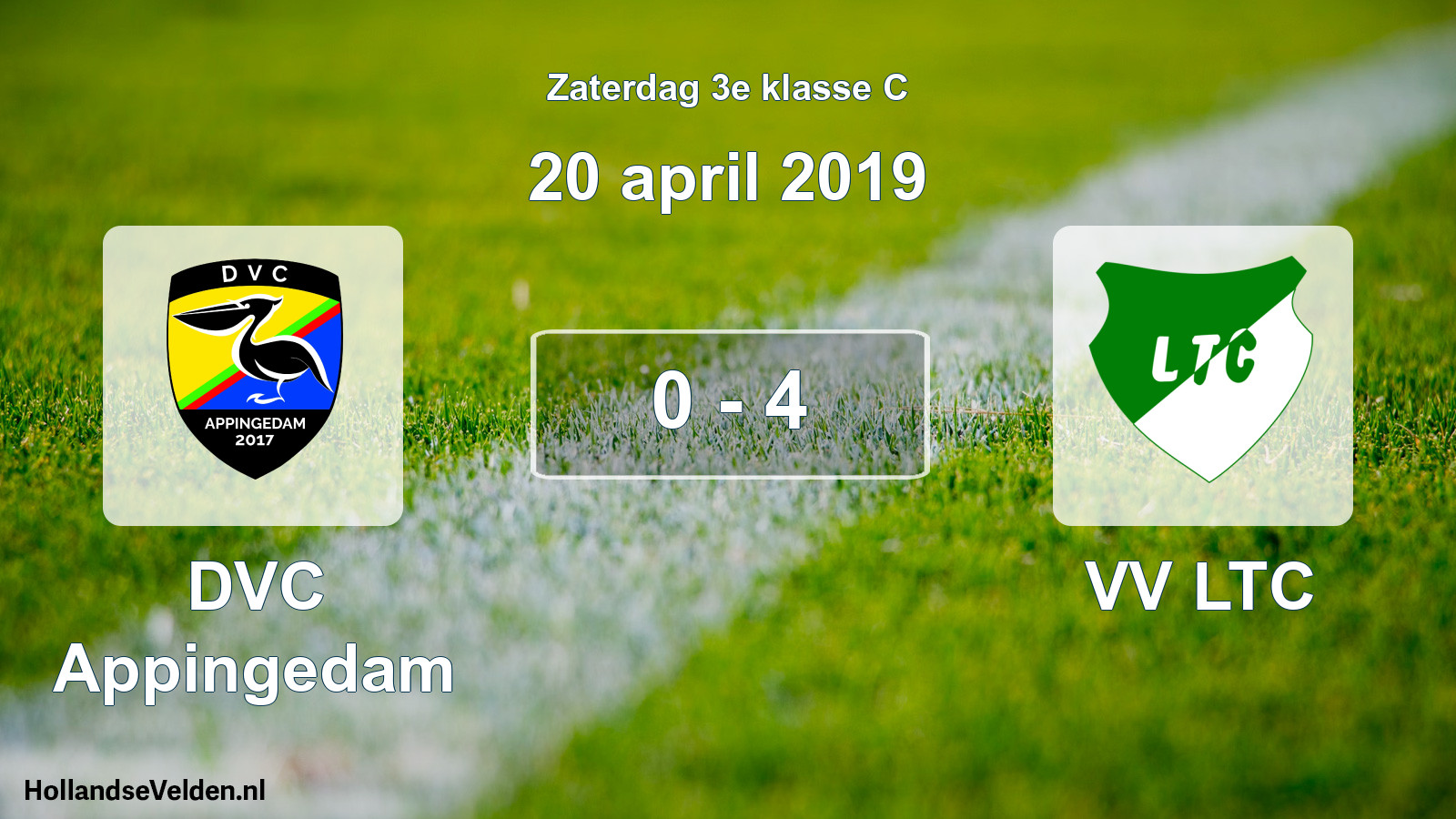Total number of matches played: DVC Appingedam - VV LTC 0 - 4 (20 April 2019)